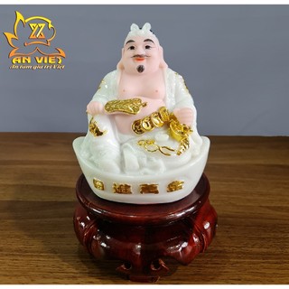 Bộ 3 Tượng Thần Tài-Thổ Địa-Thần Tiền [Hợp Mệnh KIM] Phát Lộc TD2307 kèm đôn gỗ