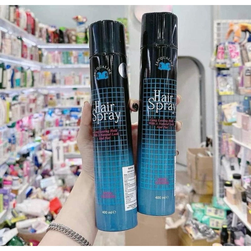 Gôm xịt tóc Jacqualine Hair Spray – 400ml, keo giúp tăng độ cứng, tạo kiểu và giữ nếp lâu cho mái tóc dùng cho nam và nữ
