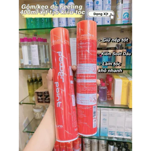 Keo xịt tóc đỏ FEELING 400ml, siêu cứng, bản thay thế cho keo Osis 03.