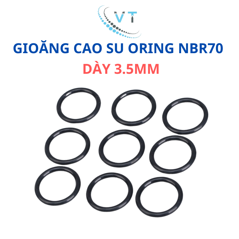 Oring Dày 3.5mm * (đường kính ngoài từ 10mm - 30mm) Gioăng cao su NBR70