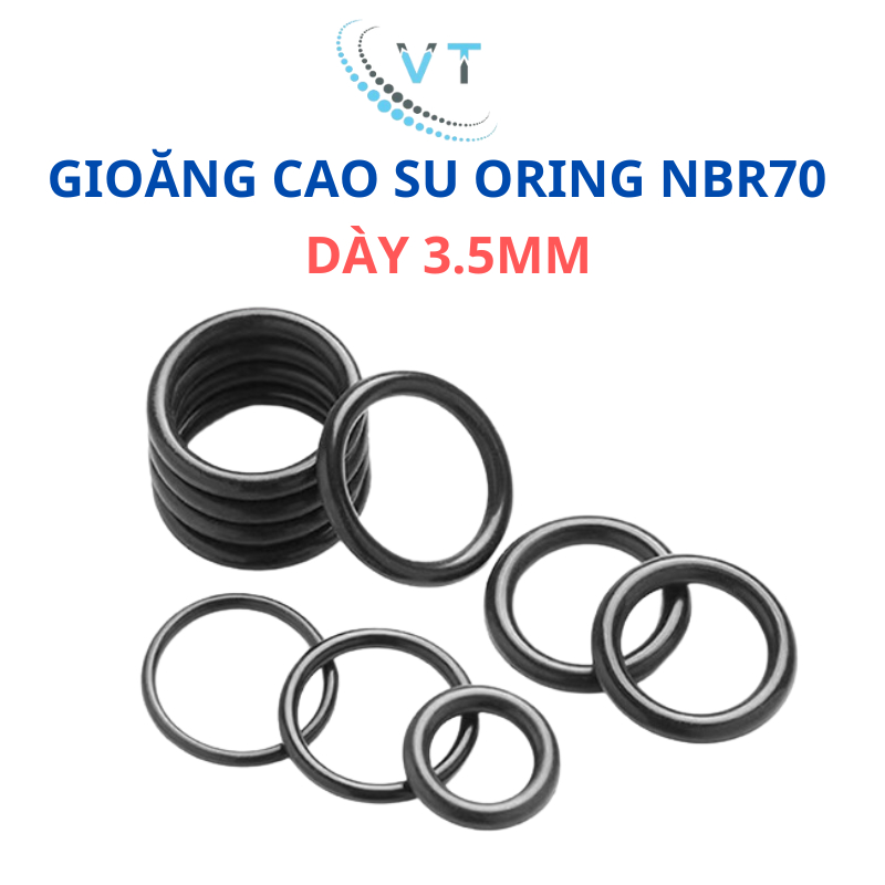 Oring Dày 3.5mm * (đường kính ngoài từ 10mm - 30mm) Gioăng cao su NBR70
