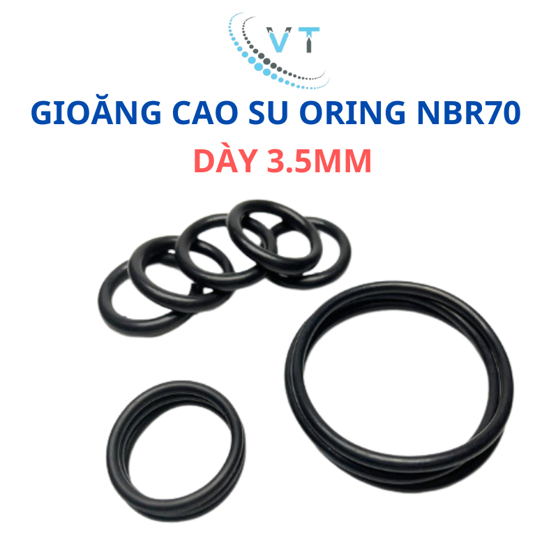Oring Dày 3.5mm * (đường kính ngoài từ 10mm - 30mm) Gioăng cao su NBR70