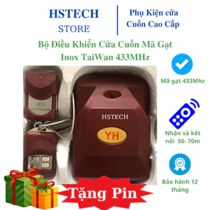 Bộ điều khiển cửa cuốn Hstech mã gạt 8 số tần số 433mhz màu đỏ có bảo hành 1-1