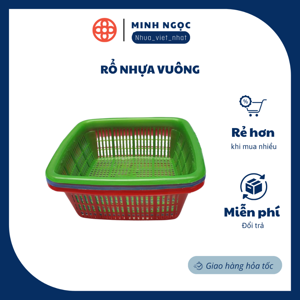 Rổ nhựa vuông ,nhựa tròn Việt Nhật (MS:3295/3291), rổ đựng rau sống, rổ ...