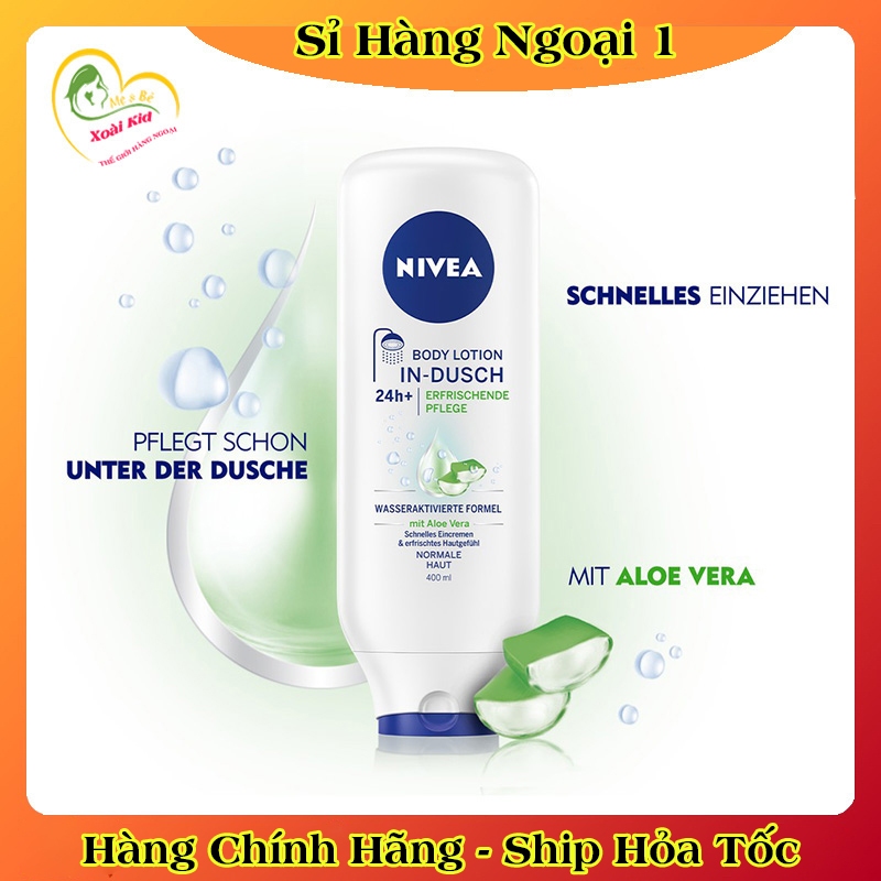 [auth] Kem xả tắm và dưỡng trắng toàn thân Nivea 400ML – Nội địa Đức Đủ BILL [Hot]
