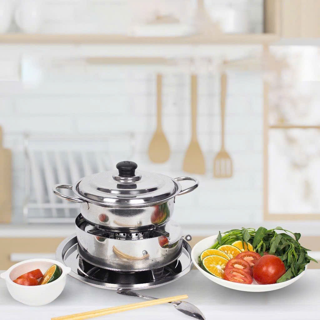 Bếp bằng inox, bếp chắn gió Vũ Khải kích thước (23cm), nhỏ gọn tiện lợi phù hợp cho gia đình , hàng quán.