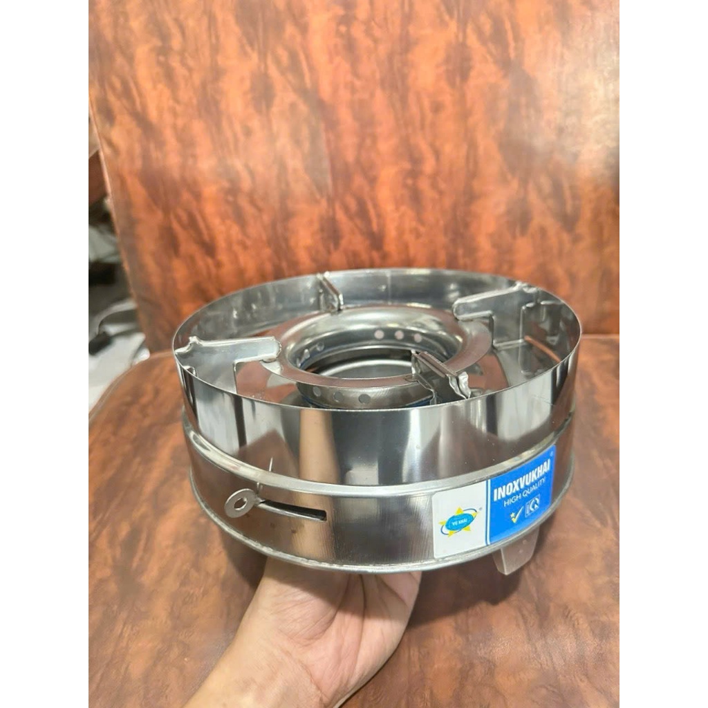 Bếp bằng inox, bếp chắn gió Vũ Khải kích thước (23cm), nhỏ gọn tiện lợi phù hợp cho gia đình , hàng quán.