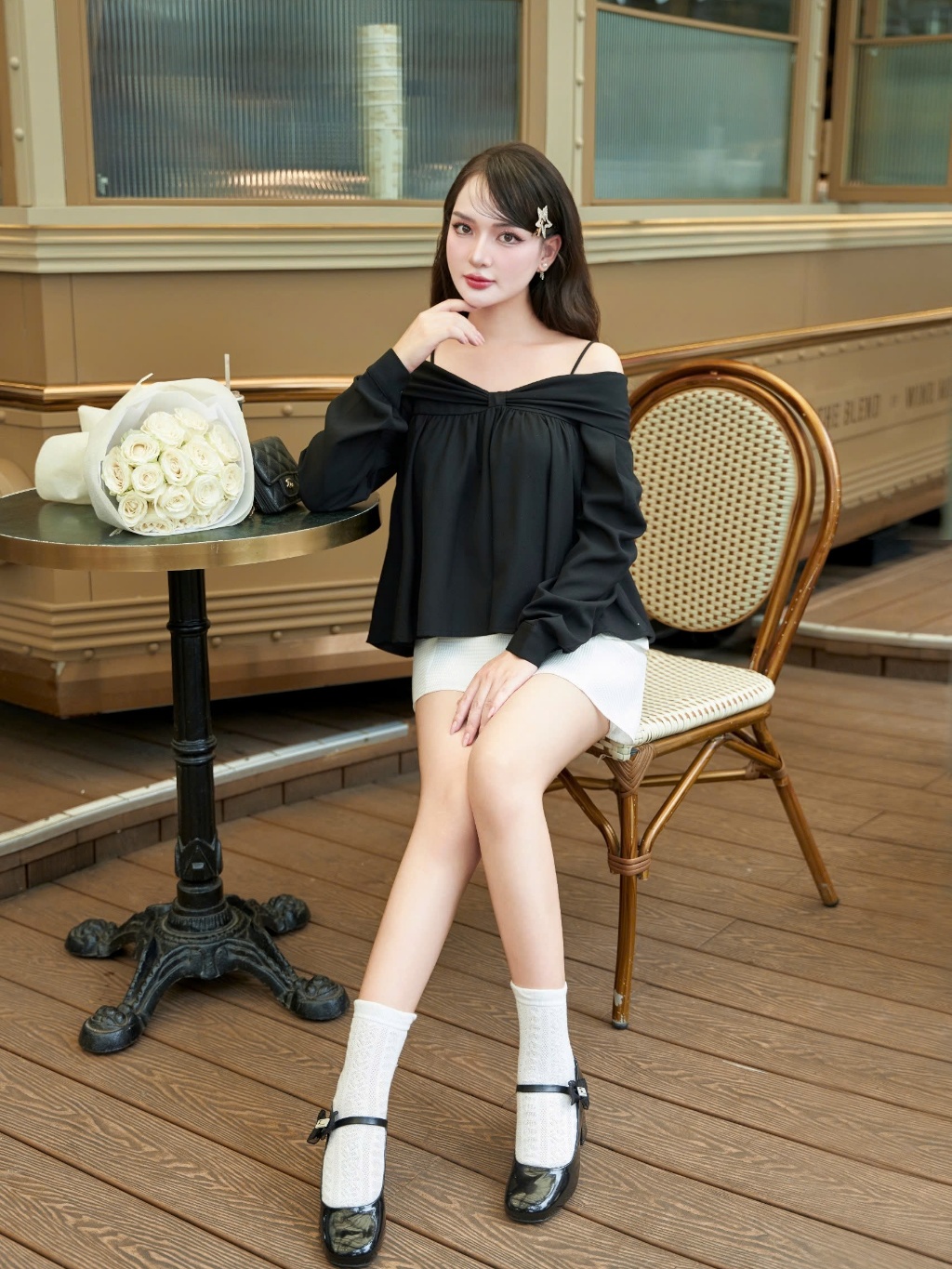 Ảnh Áo Dây Trễ Vai Tay Dài Thanh Lịch - EDINI - A1602 2