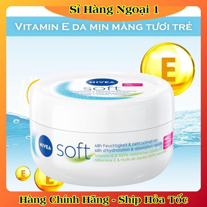 [auth] Kem dưỡng da Nivea Soft 200ml dưỡng ẩm chống nẻ chống khô mốc- Nội địa Đức Đủ Bill [Hot]