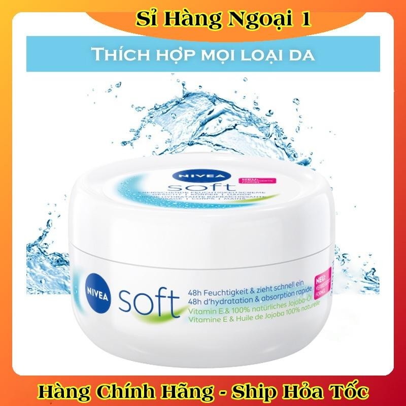 [auth] Kem dưỡng da Nivea Soft 200ml dưỡng ẩm chống nẻ chống khô mốc- Nội địa Đức Đủ Bill [Hot]