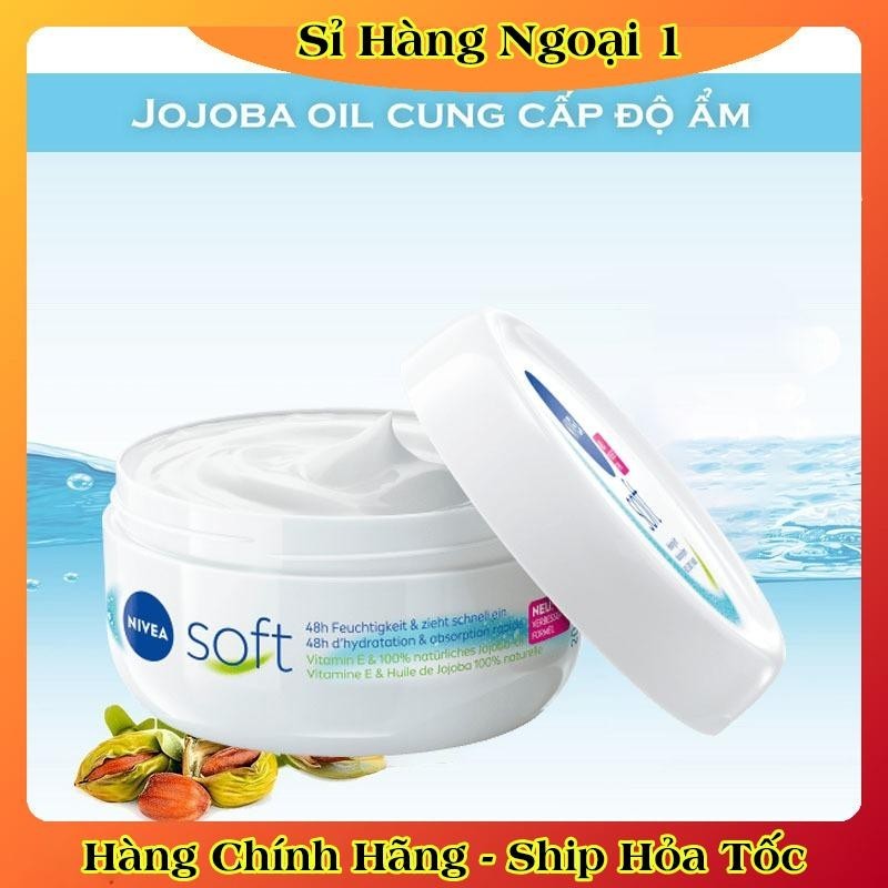 [auth] Kem dưỡng da Nivea Soft 200ml dưỡng ẩm chống nẻ chống khô mốc- Nội địa Đức Đủ Bill [Hot]