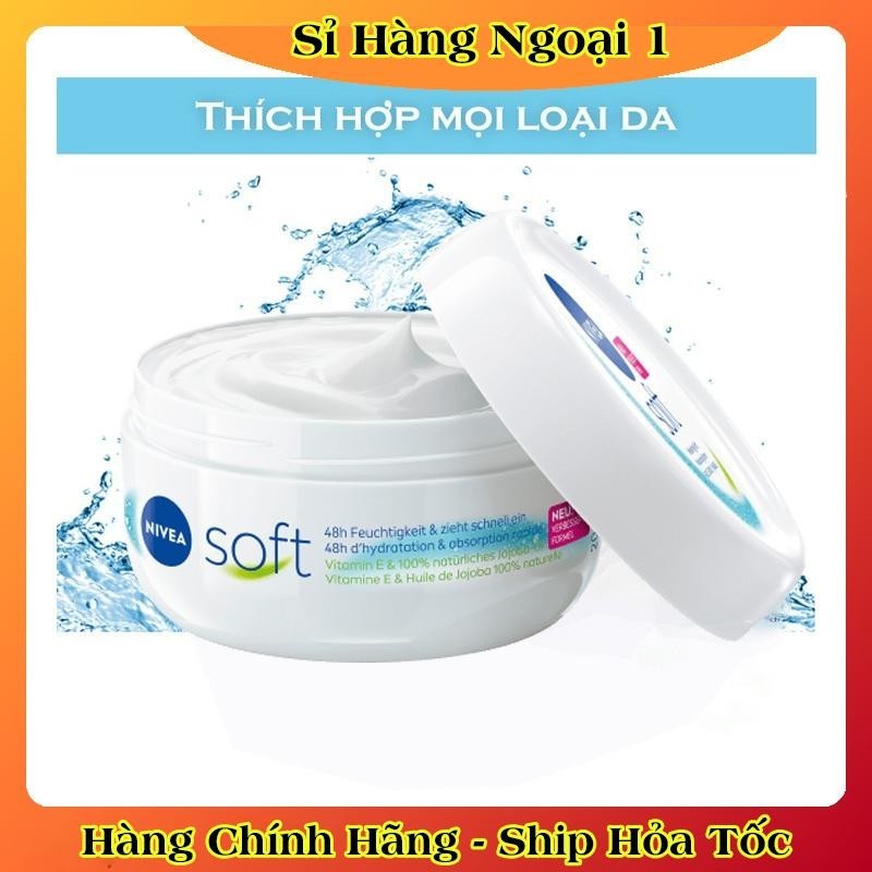 [auth] Kem dưỡng da Nivea Soft 200ml dưỡng ẩm chống nẻ chống khô mốc- Nội địa Đức Đủ Bill [Hot]