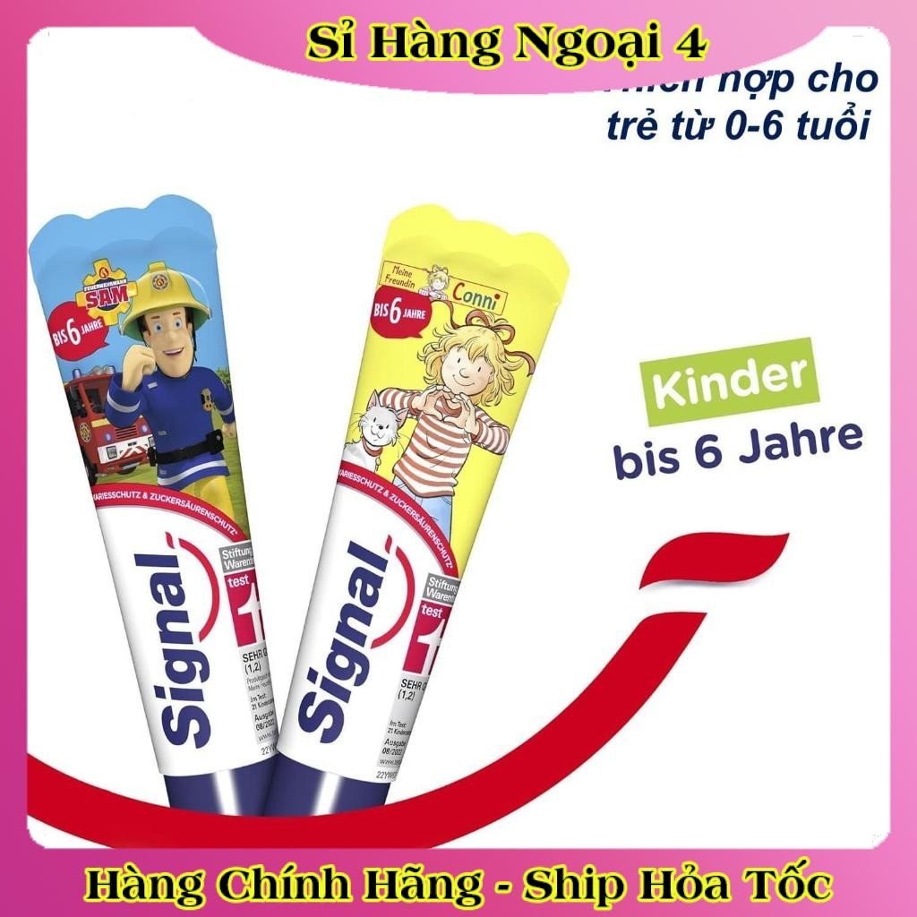 [auth] Kem đánh răng Signal Đức kem đánh răng trẻ em cho bé từ 0-6 tuổi và 6+ nuốt được - Đủ Bill [Hot]