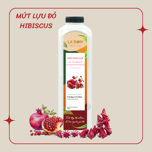 Mứt Pha Chế Hibiscus Lựu Đỏ Labon Chai 1Kg – Dùng Cho Trà Trái Cây ...