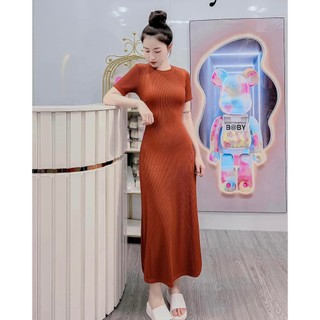 Đầm body / đầm xoè tay ngắn  xẻ tà dáng dài maxi bên cách điệu thời trang hot hiện nay
