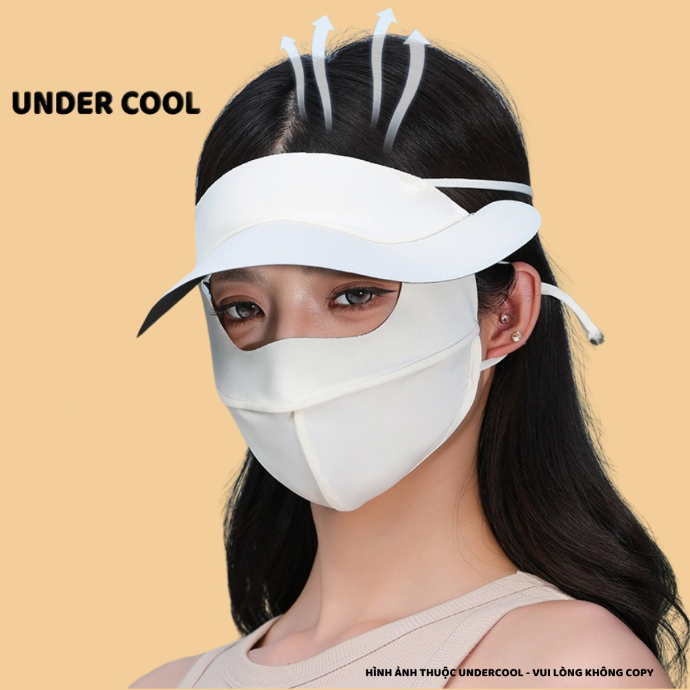 Khẩu Trang Toàn Mặt Che Trán Chống Tia UV UNDERCOOL, Hai Lớp Có Nón Lưỡi Trai Chống Nắng Có Gọng Chống Nắng KT07