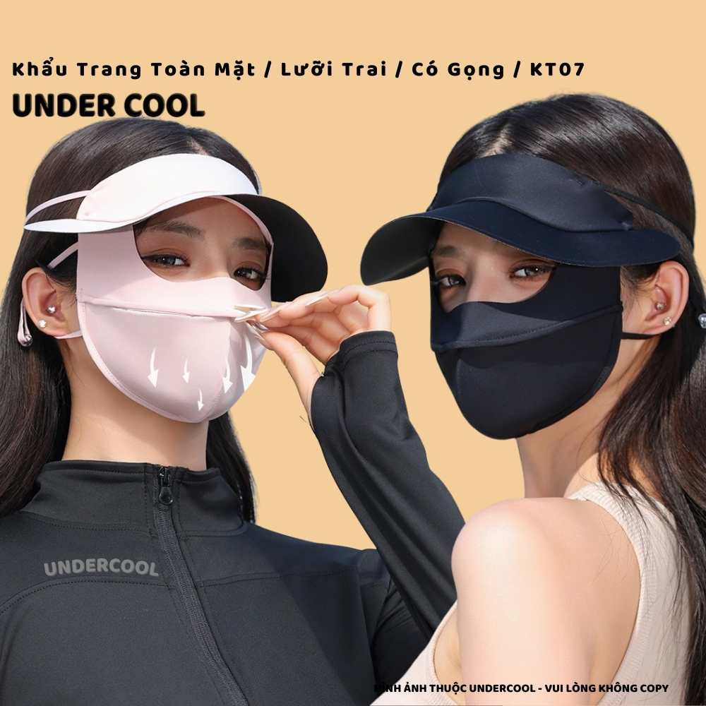 Khẩu Trang Toàn Mặt Che Trán Chống Tia UV UNDERCOOL, Hai Lớp Có Nón Lưỡi Trai Chống Nắng Có Gọng Chống Nắng KT07