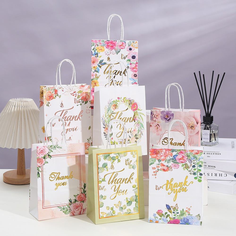Set 5 Túi giấy Kraft THANK YOU  Túi gói quà tặng cho khách hàng bạn bè người thân
