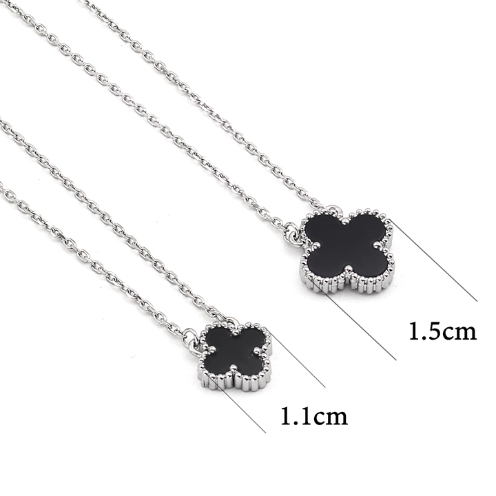 Dây chuyền nữ titan màu trắng mặt hoa cỏ 4 lá khảm xà cừ không gỉ có nhiều màu BY ACCESSORIES