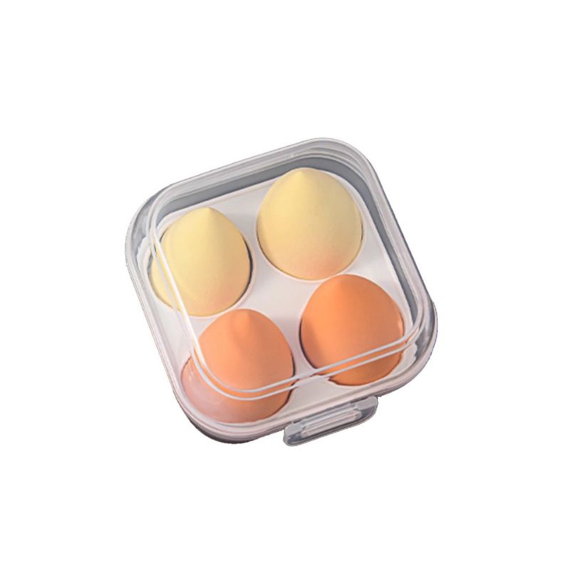 Hộp 4 mút tán kem nền mút trang điểm mềm mại hình giọt nước siêu tiện dụng Sena Beauty