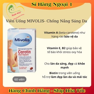 Viên Uống Chống Nắng Mivolis Carotin Hộp 60 Viên - Hàng Đức Chính Hãng