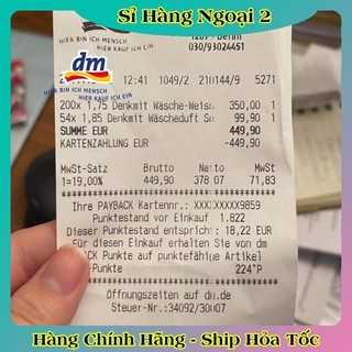 Giấy tẩy trắng quần áo, giấy chống phai màu, bột tẩy trắng, tẩy trắng cổ áo Denkmit của Đức- ĐỦ BILL DATE MỚI