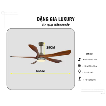 [ Hàng Cao Cấp - Giá Sale ] Quạt trần 5 cánh gỗ hiện đại,quạt trần có đèn cánh gỗ nguyên khối điều khiển từ xa 6 cấp gió