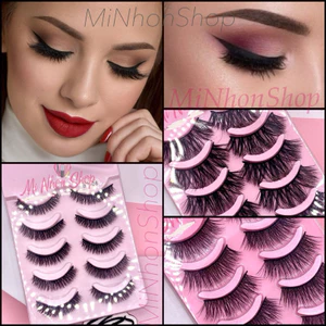 Set 5 đôi lông mi giả kiểu Tây dài và dày sợi mềm