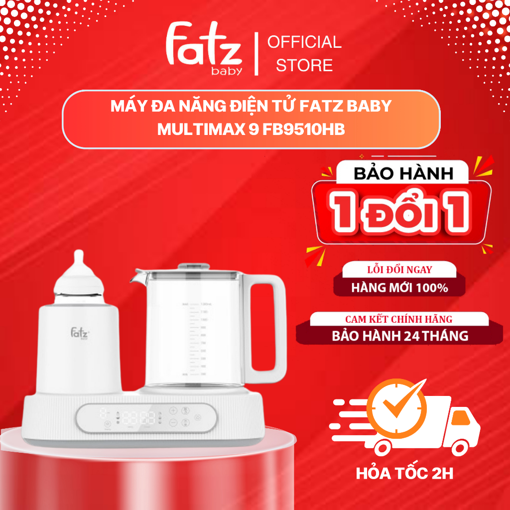 Máy hâm sữa, lắc sữa, đun và hâm nước pha sữa Fatz baby Multimax 9 Plus FB9511HB - Bảo hành 24 tháng