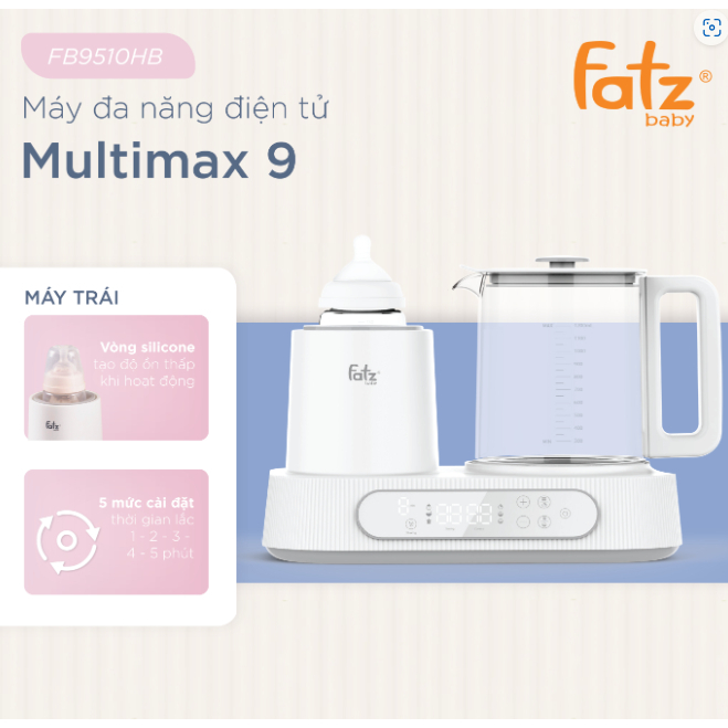 Máy hâm sữa, lắc sữa, đun và hâm nước pha sữa Fatz baby Multimax 9 Plus FB9511HB - Bảo hành 24 tháng