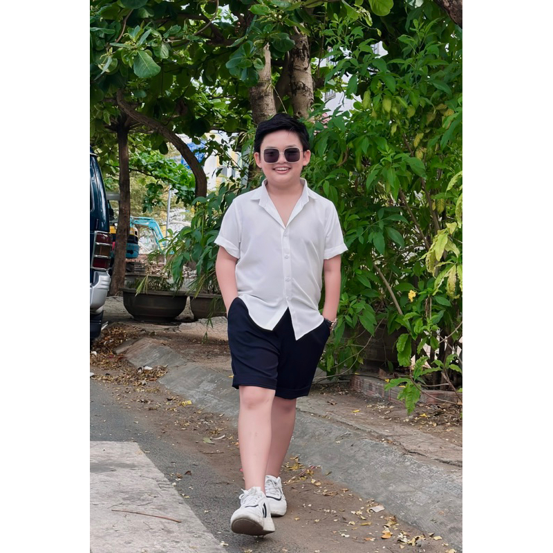 set sơmi công tử trơn bé trai 10-52kg TONIBRAND
