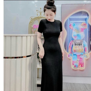 Đầm ôm body cổ  tròn ,Đầm nữ tay ngắn , Váy nữ tay ngắn cổ tròn dáng chữ A