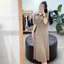 Váy / Đầm Dáng Suông Cổ Bẽ Tay Lỡ Xẻ Tà fom rộng dáng dài