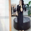 Váy / Đầm Dáng Suông Cổ Bẽ Tay Lỡ Xẻ Tà fom rộng dáng dài