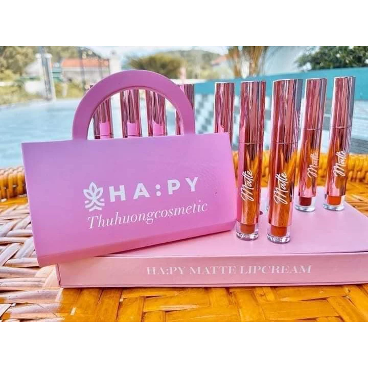 Son kem lỳ HAPY minigarden chính hãng- Son kem Hapy siêu lỳ kháng nước đủ màu Son Kem Lì Ha:py - Happy