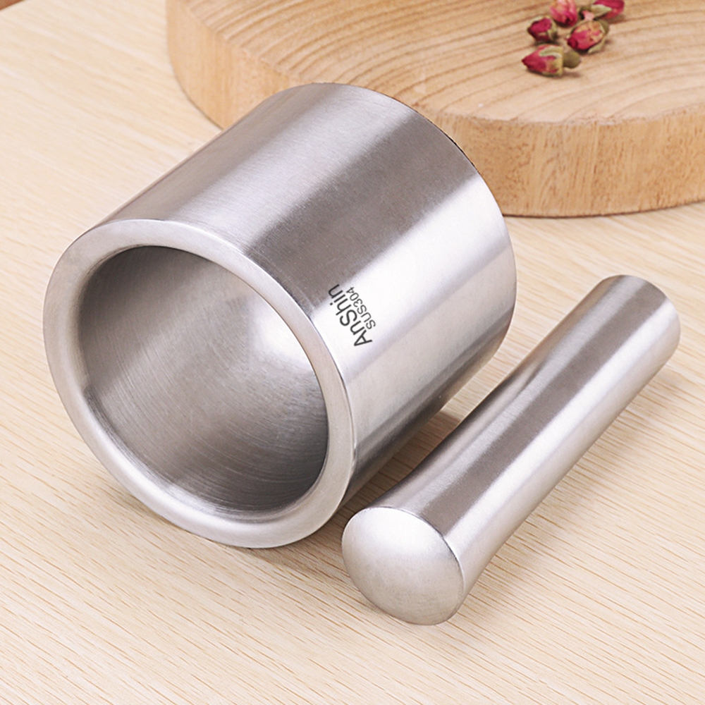 SET CỐI CHÀY BẰNG INOX - Bộ Cối Chày, Chày Cối Bằng Inox Cầm Tay Siêu Tiện Lợi - MÃ: CHAYCOI297