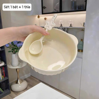 Sét bát 2 món bát + thìa màu trơn xinh xỉu 🌸 tuyển sỉ🌸