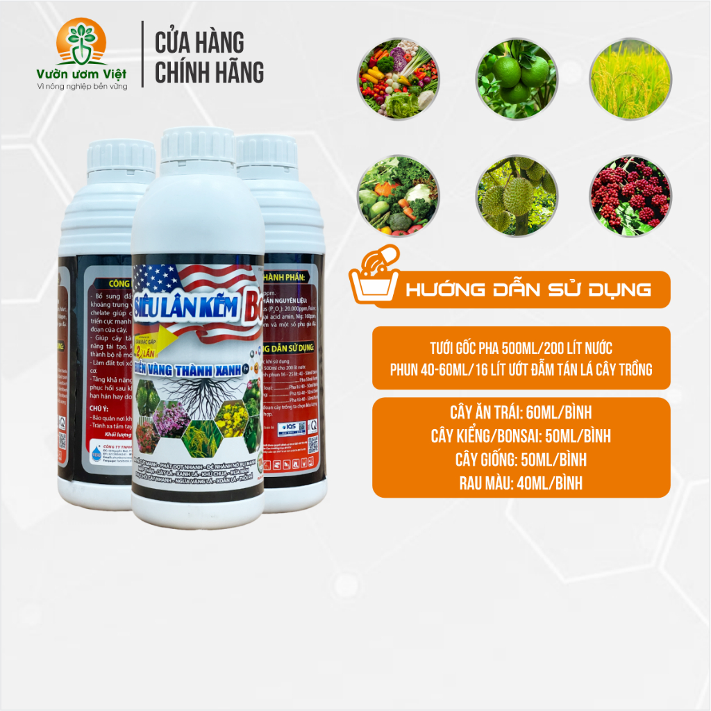 Siêu Lân Kẽm Bo - biến vàng thành xanh, đâm đọt, ra rễ cực mạnh, lá xanh dày tăng sức đề kháng