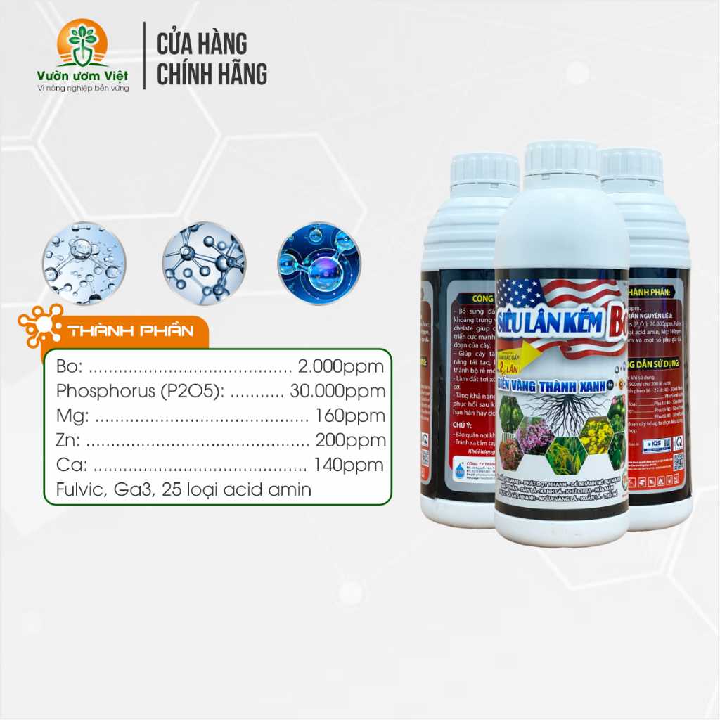 Siêu Lân Kẽm Bo - biến vàng thành xanh, đâm đọt, ra rễ cực mạnh, lá xanh dày tăng sức đề kháng