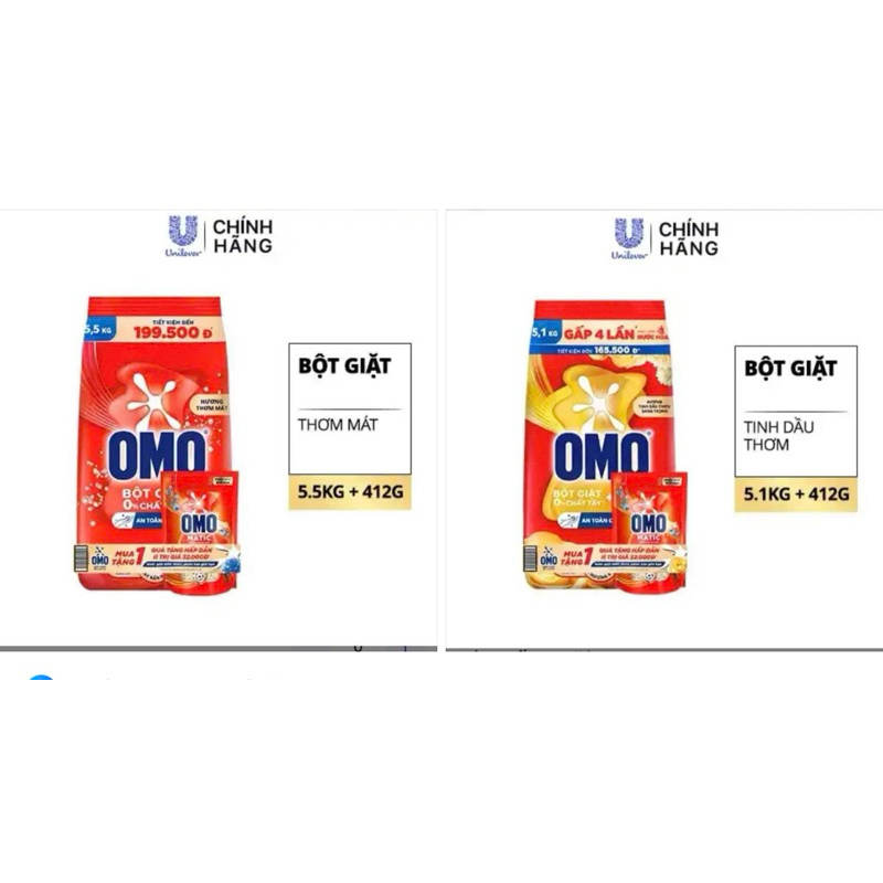 Bột Giặt OMO Mẫu mới 5,1KG Có hương comfort/ 5,5KG - BGOMO