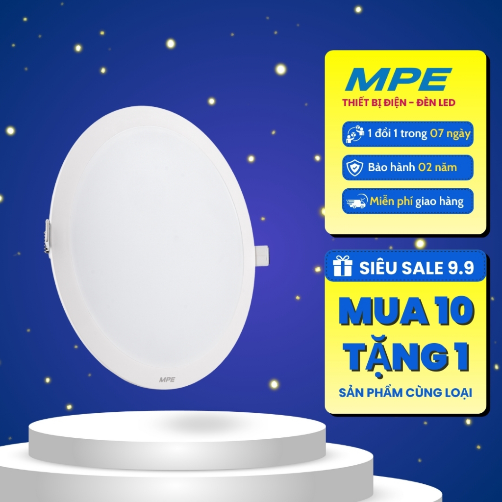Đèn led âm trần RPL2 6W 9W 12W 18W 3000K/4000K/6500K MPE CHÍNH HÃNG ...