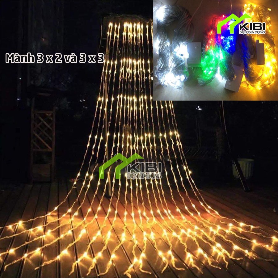 Bộ đèn led thả rèm mưa, thác nước, đèn nháy thả 3x2m, 3x3m | Shopee ...