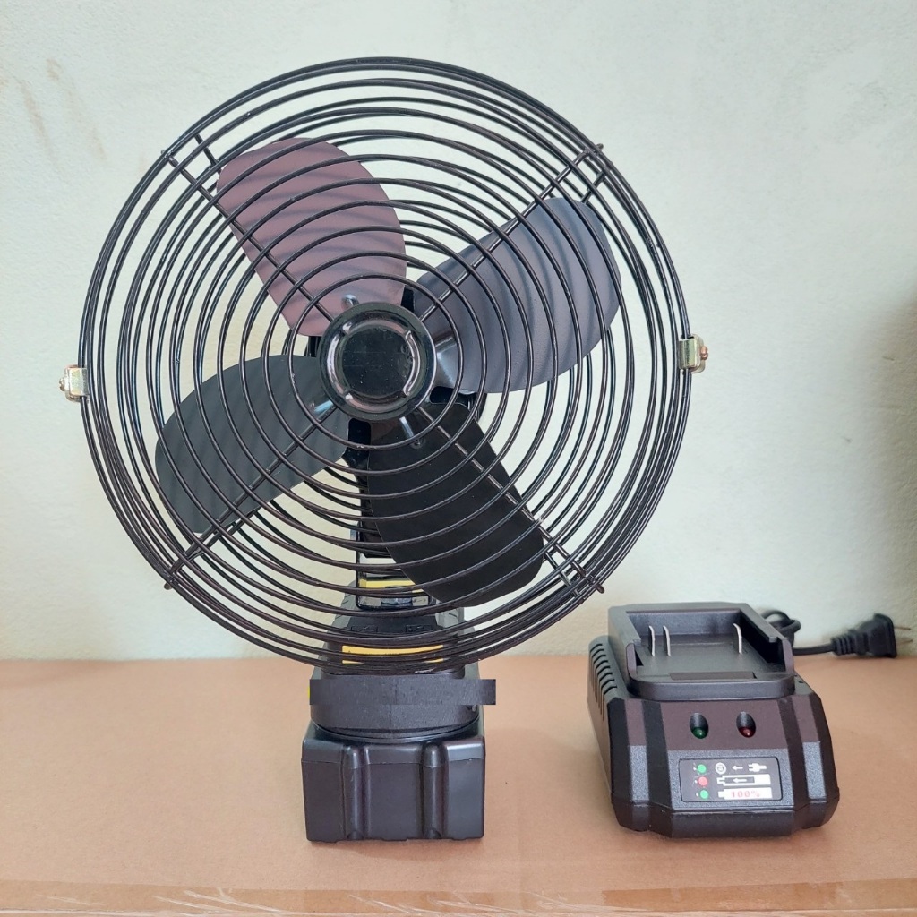 Quạt 8 inch Lồng Thép Mạ, Dùng Chung Pin Chân Pin Thông Dụng