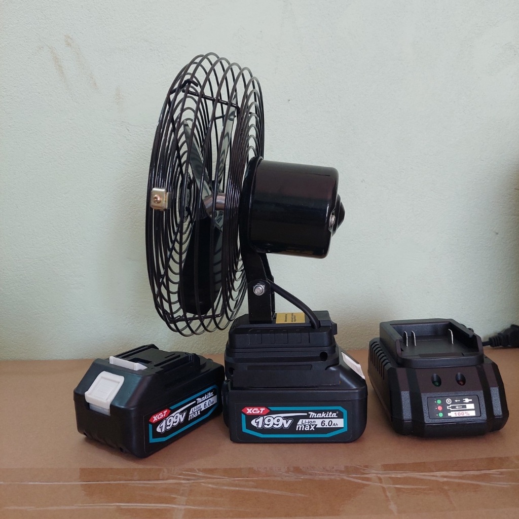 Quạt 8 inch Lồng Thép Mạ, Dùng Chung Pin Chân Pin Thông Dụng