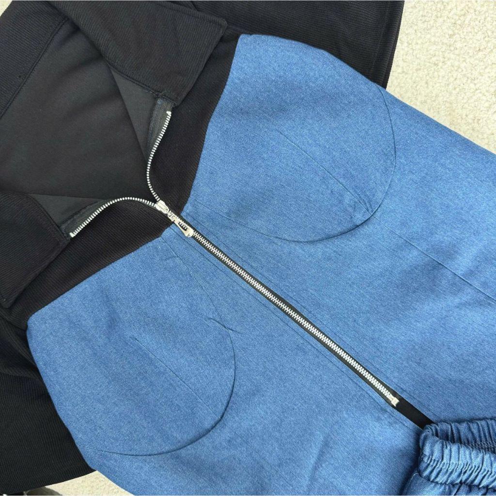 Set Bộ Jean Big Size Vải Jean Giấy Mềm Mại Phối Thun Ruby Cao Cấp Dáng Đẹp Cho Nữ Chubby 58-95kg SET839