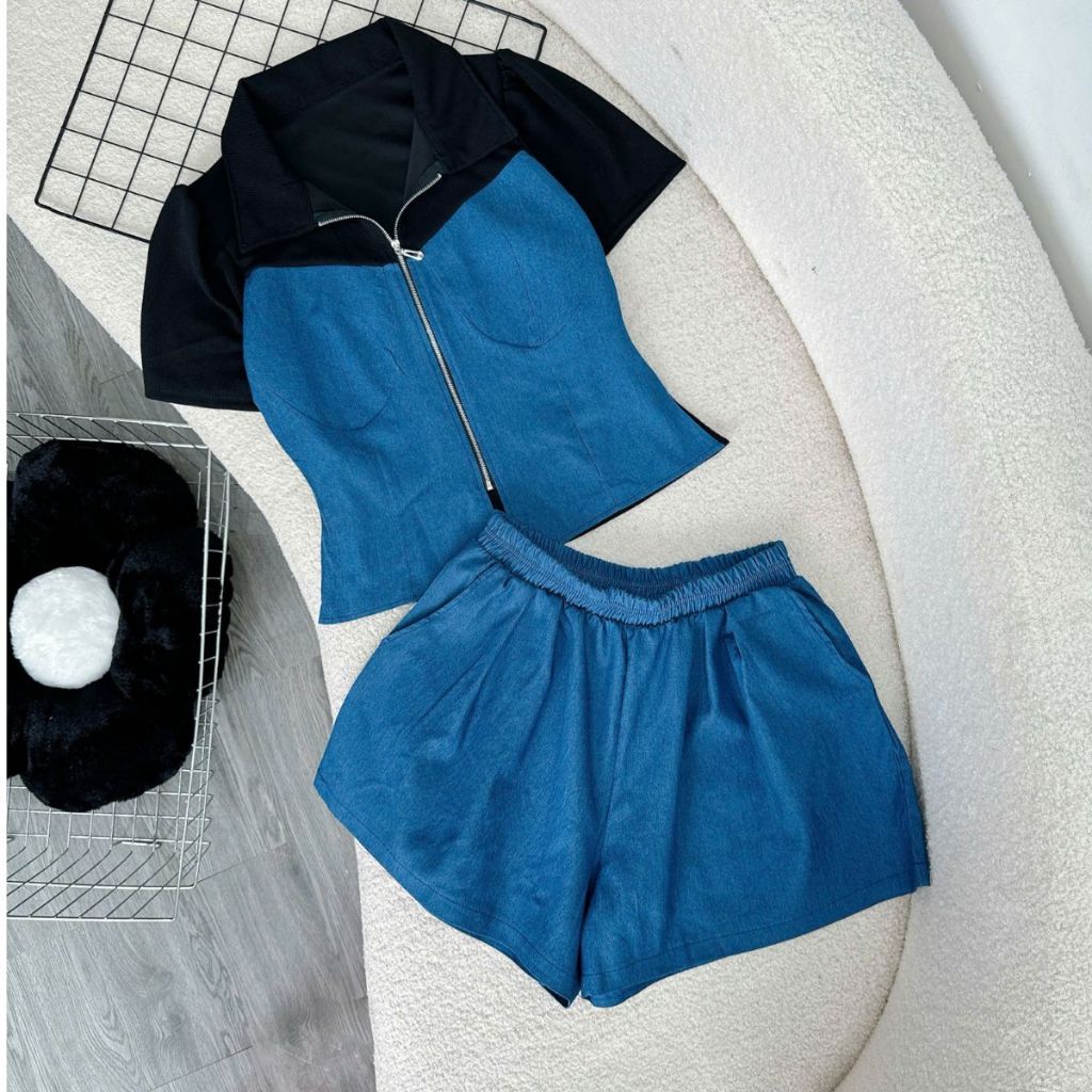 Set Bộ Jean Big Size Vải Jean Giấy Mềm Mại Phối Thun Ruby Cao Cấp Dáng Đẹp Cho Nữ Chubby 58-95kg SET839