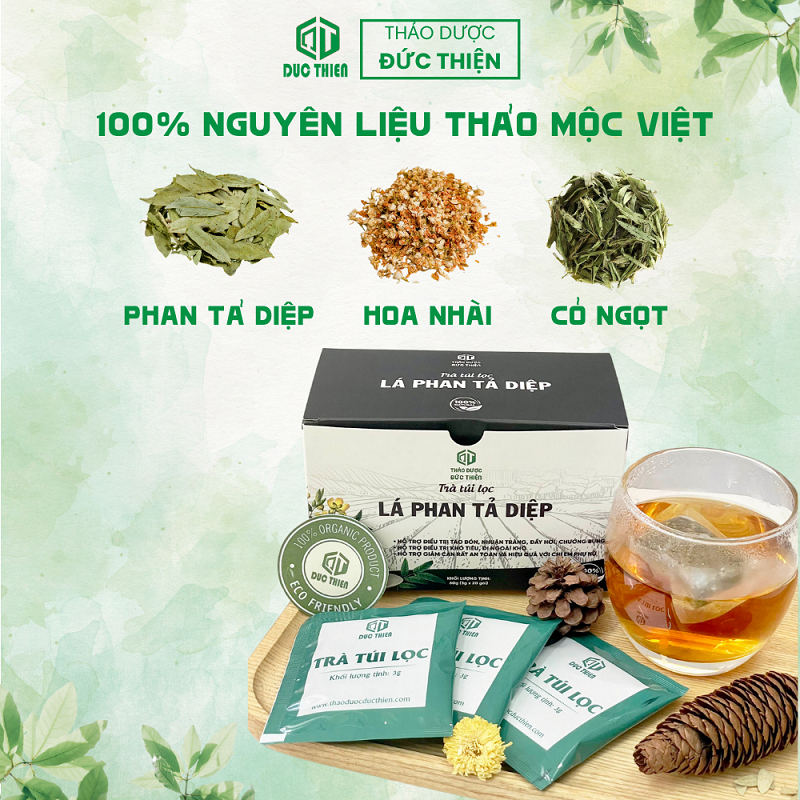 Thảo dược hỗ trợ nhuận tràng - Trà Phan Tả Diệp Đức Thiện (Set 30 Túi Lọc)