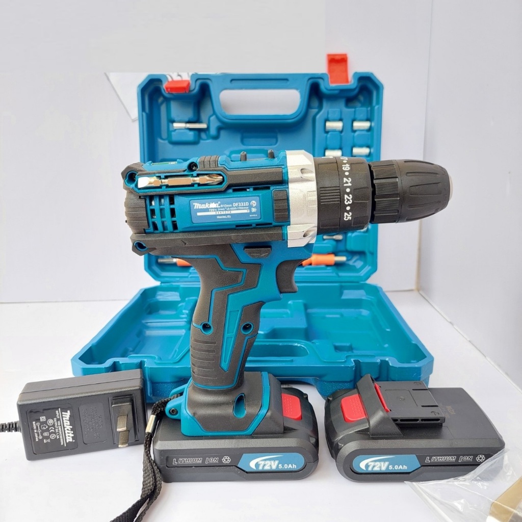 Máy Khoan Pin Ma.ki.ta 72v Thế Hệ Mới, Có Búa, Tặng 24 Phụ Kiện