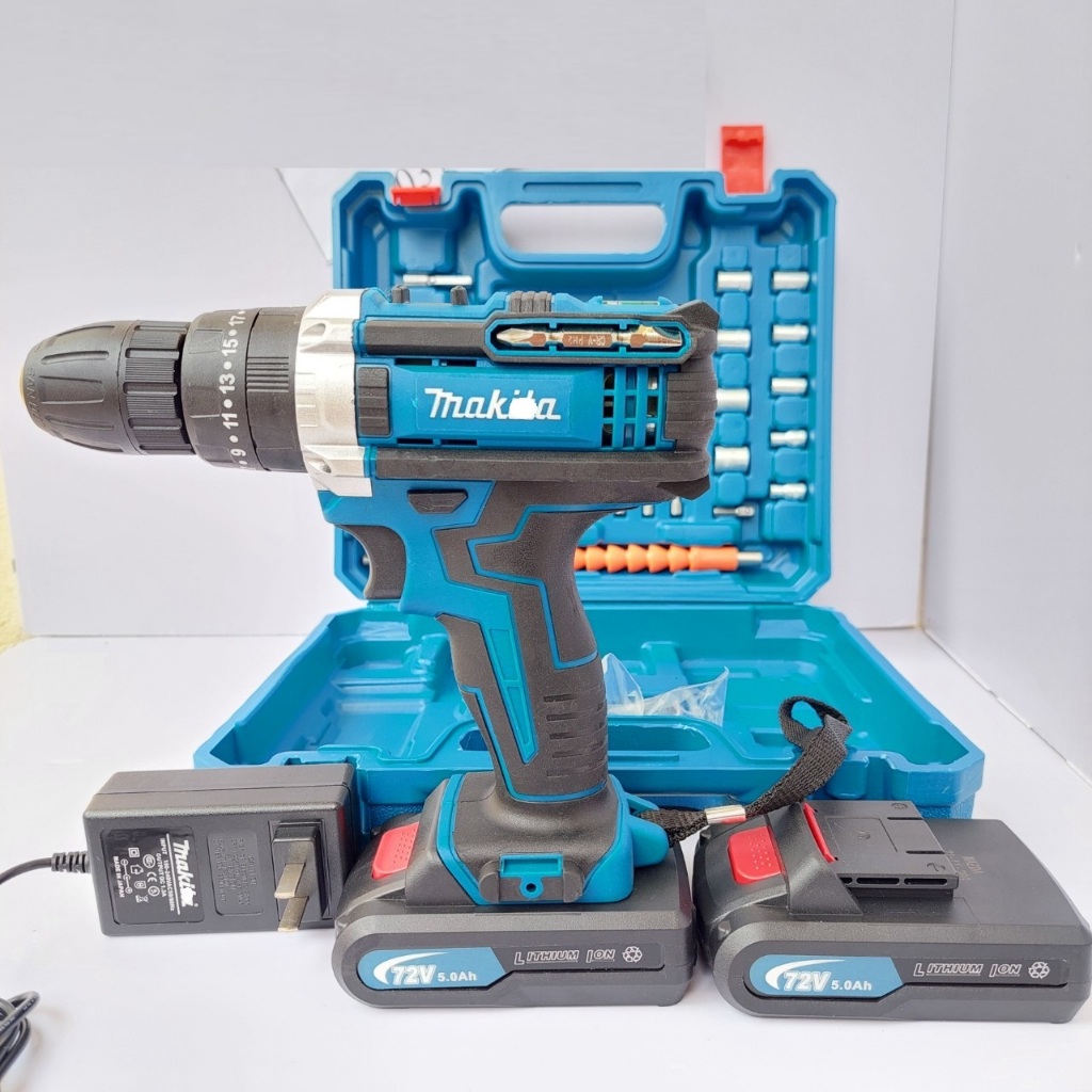 Máy Khoan Pin Ma.ki.ta 72v Thế Hệ Mới, Có Búa, Tặng 24 Phụ Kiện