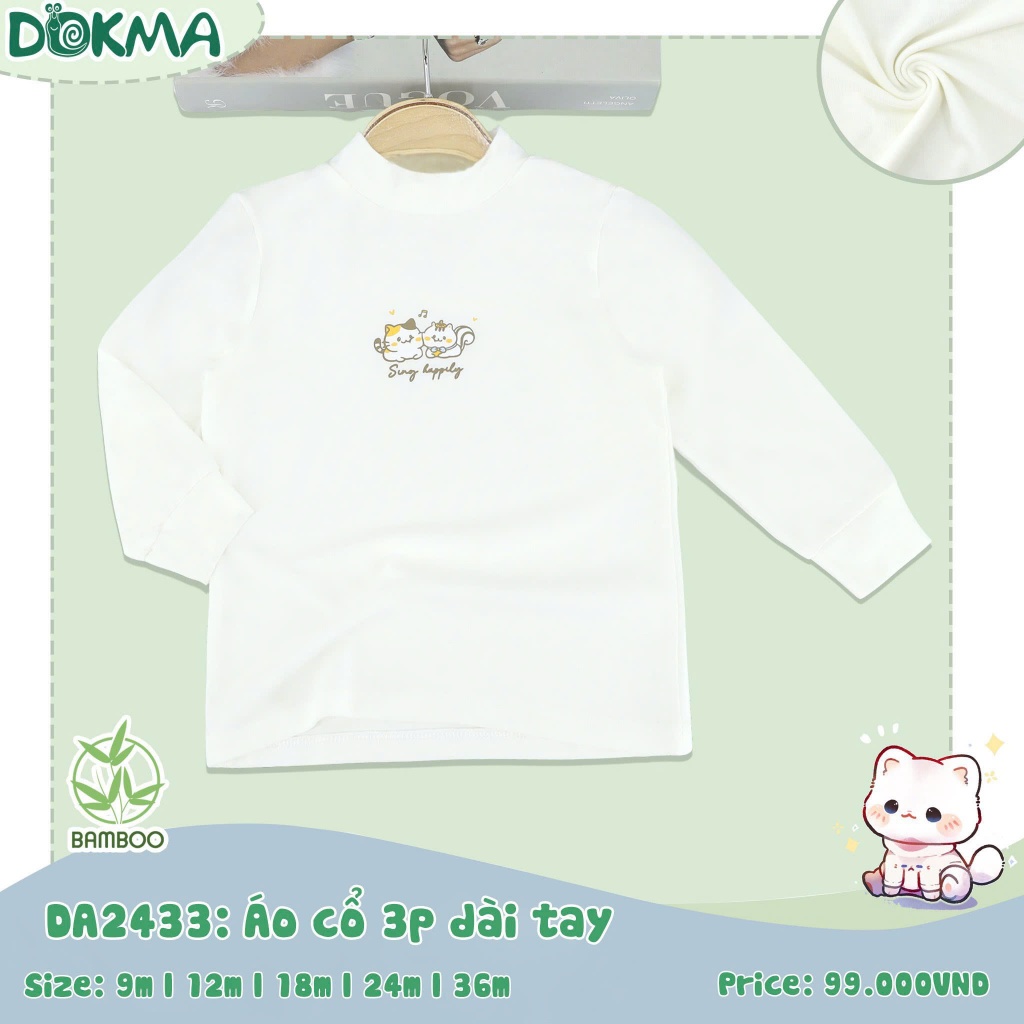 (9-13kg, 9-36M) Áo Cổ 3 Phân Dokma Mỏng, Mềm Mịn Cho Bé DA2433 DA2559 DA3136 DA3138